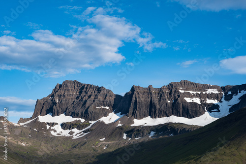 Dyrfjoll mountains in Borgarfjordur Eystri in Iceland photo