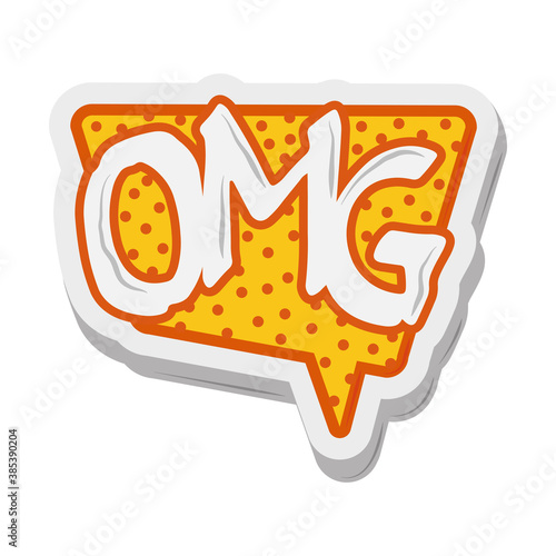 omg speech bubble comic sticker cartoon design