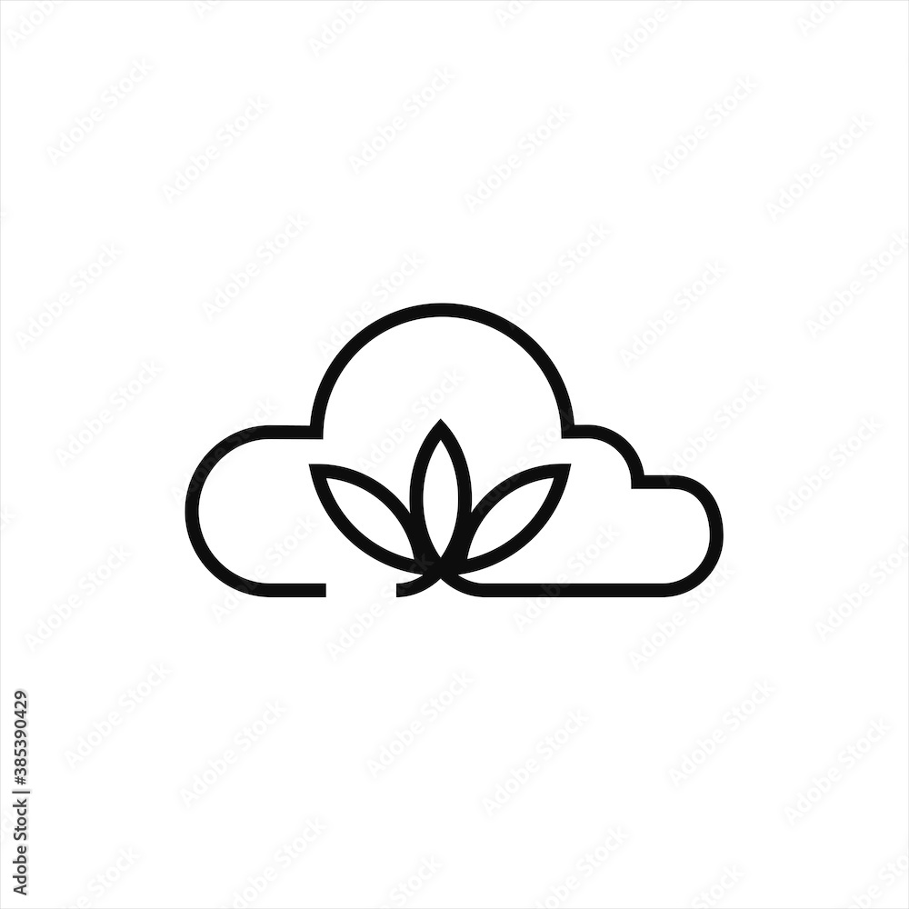 cloud leaf logo design vector image cloud leaf logo design vector image