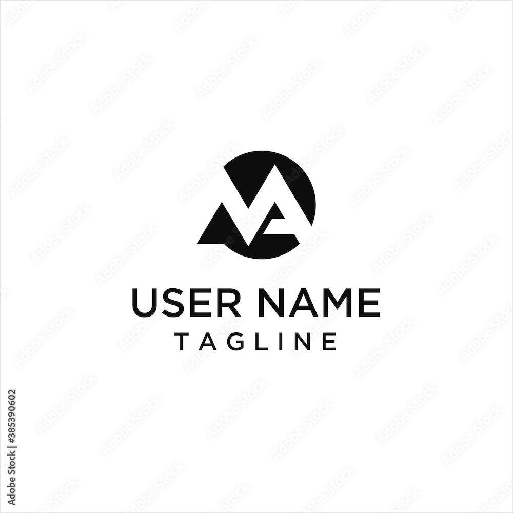 Abstract combination letter font element elegant initial alphabet MA logotype simple icon vector Abstract combination letter font element elegant initial alphabet MA logotype simple icon vector
