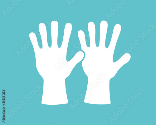 Rubber cleaning or latex medical gloves icon vector