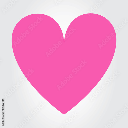 Pink heart icon vector. Flat love icon isolated on white. Pink heart vector for love logo, heart symbol, shape icon and Valentine's day. Cute heart icon for shape design, heart vector, love icon