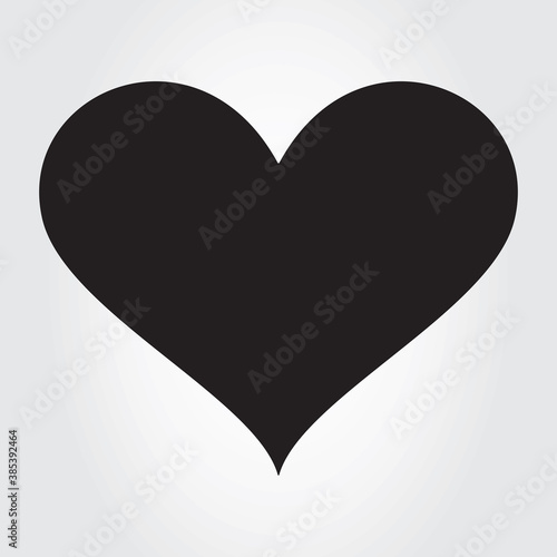 Black heart icon vector. Flat love icon isolated on white. Black heart vector for love logo, heart symbol, shape icon and Valentine's day. Cute heart icon for shape design, heart vector, love icon