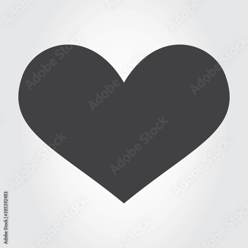 Black heart icon vector. Flat love icon isolated on white. Black heart vector for love logo, heart symbol, shape icon and Valentine's day. Cute heart icon for shape design, heart vector, love icon