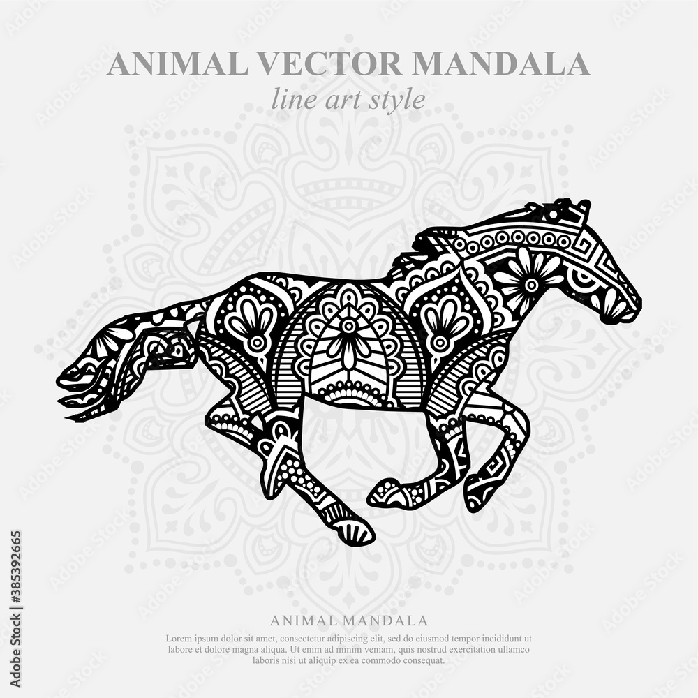Animal Vector Mandala Line Art Style Animal Vector Mandala Line Art Style