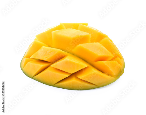 mango slice isolated on white background Clipping Path