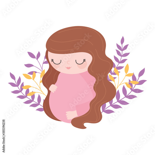 pregnancy and maternity, cute pregnant woman, flower floral decoration