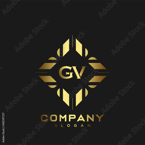 GV Premium monogram letter initials logo. minimalist symbol icon vector design. Luxury logotype. photo