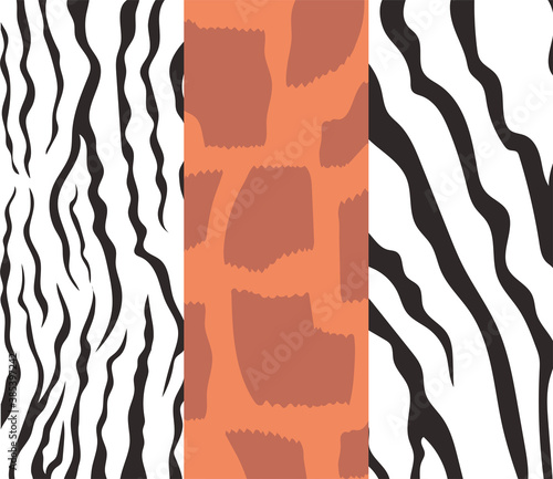 set of animalistic skin seamless patterns