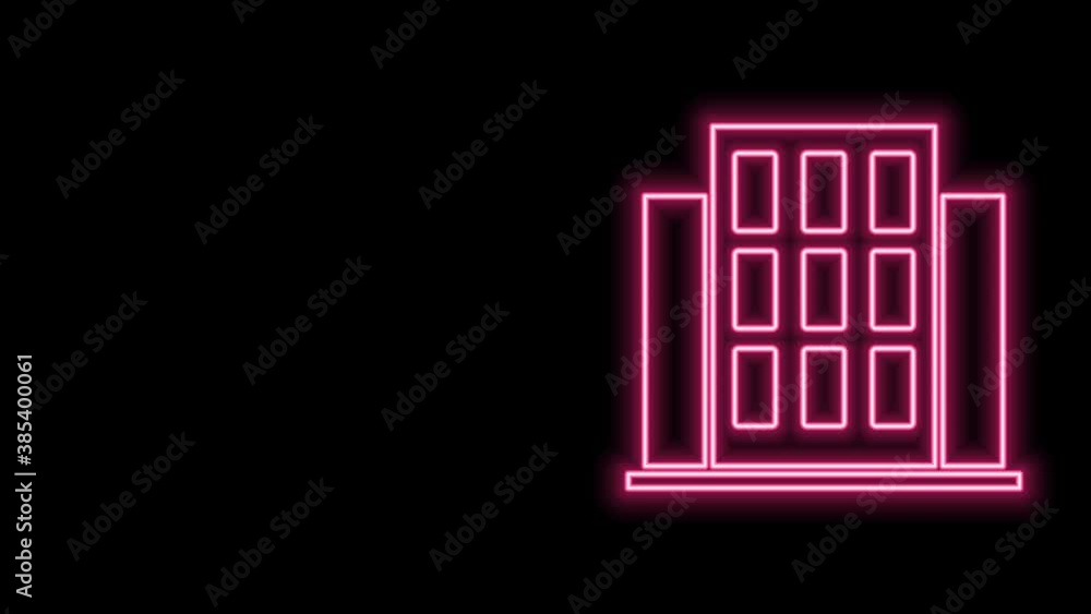 Glowing neon line House icon isolated on black background. Home symbol. 4K Video motion graphic animation Glowing neon line House icon isolated on black background. Home symbol. 4K Video motion graphic animation