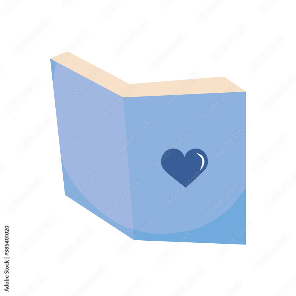 book with heart icon, flat style book with heart icon, flat style