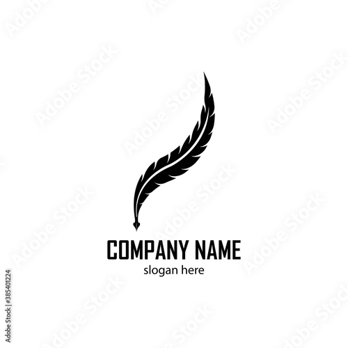 Feather logo design template vector illustration 