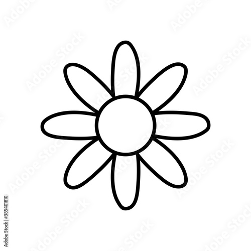 beautiful flower icon, line style