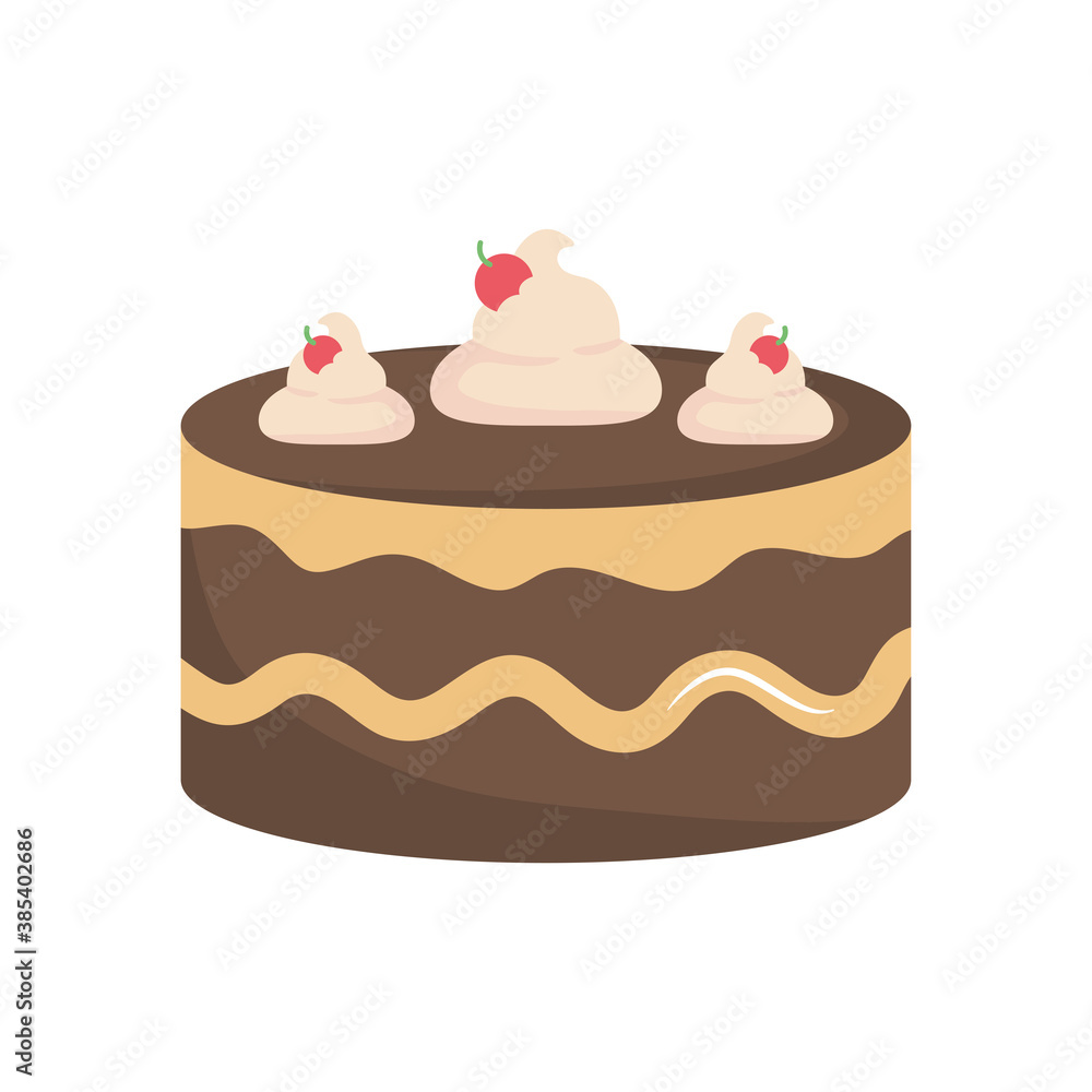 chocolate cake icon, flat style chocolate cake icon, flat style