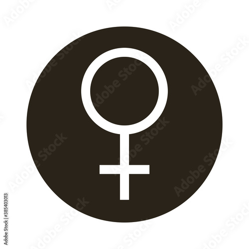 female gender symbol of sexual orientation block style icon