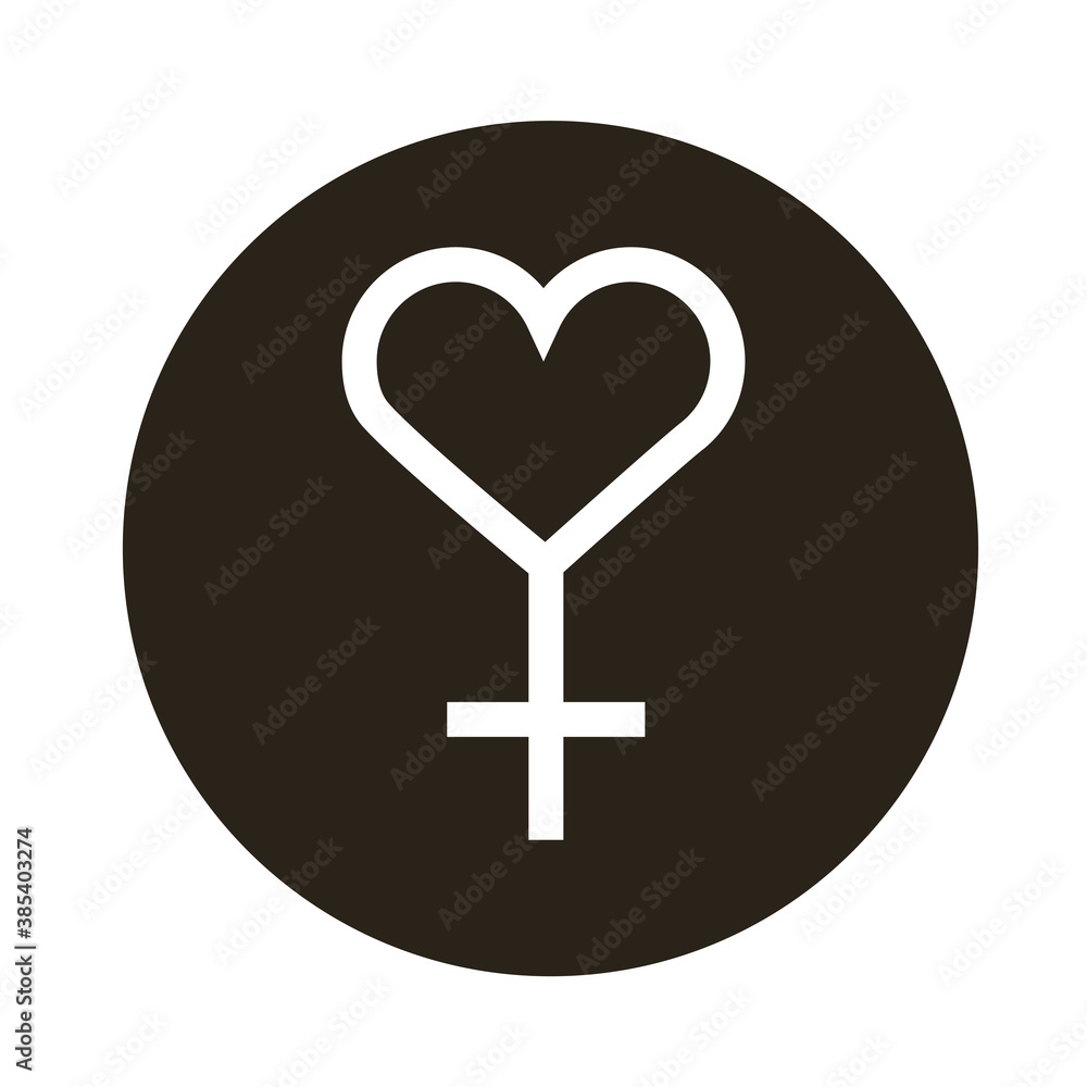 male gender with heart symbol of sexual orientation block style icon male gender with heart symbol of sexual orientation block style icon