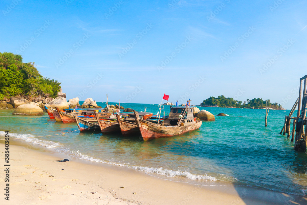 wooden boat on the beach
