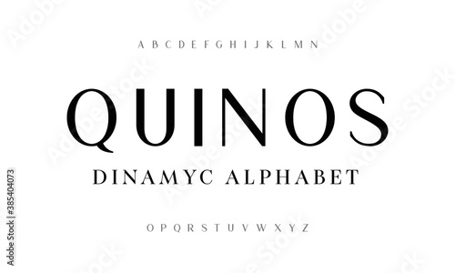 Elegance alphabet serif font and number. Classic and minimalist typography fashion. Fonts set regular uppercase, lowercase and numbers.