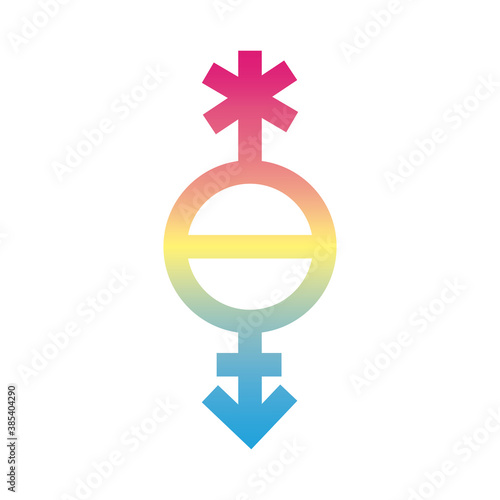 pangender queer symbol of sexual orientation degradient style icon