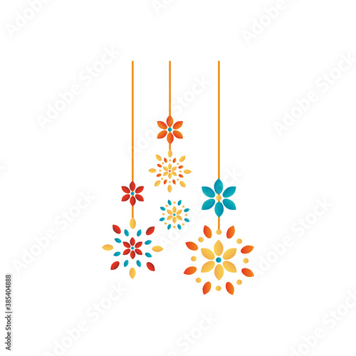 rangolis hanging icon, flat style