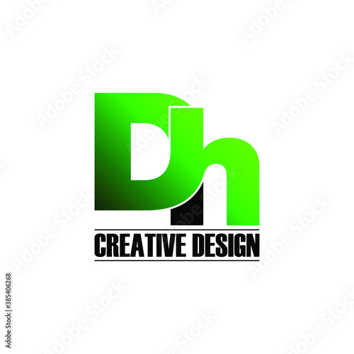 Letter DH simple logo design vector