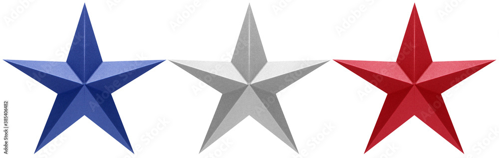 Étoiles tricolores sur fond blanc Étoiles tricolores sur fond blanc