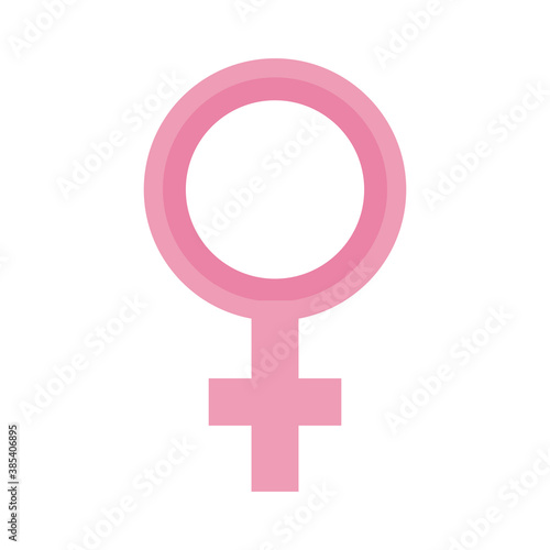 female gender symbol with flat style icon