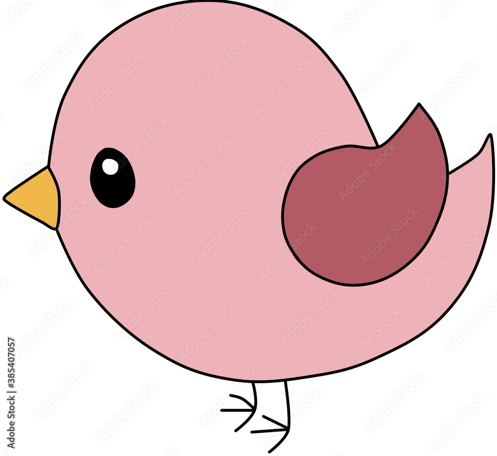 Obraz premium pink bird flying illustration