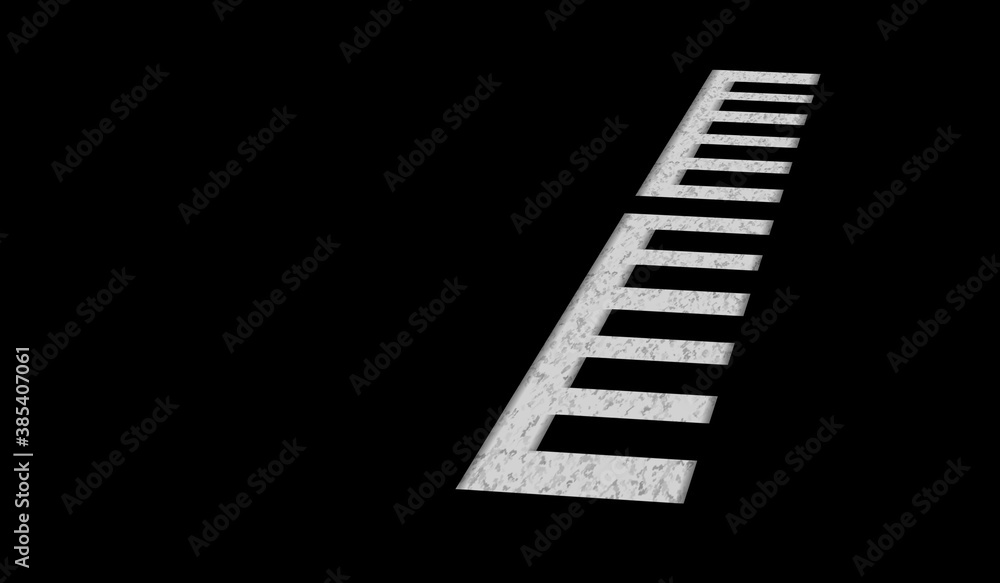Creative shot of piano keys isolated in black background.