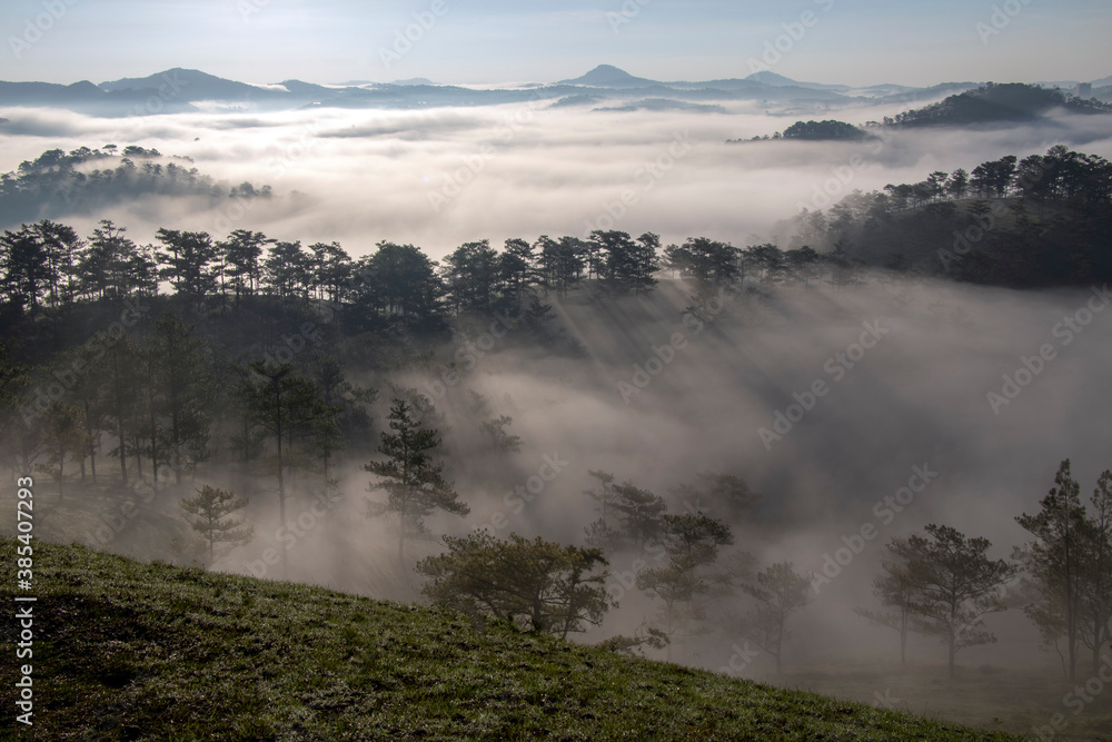 fog over the mountains