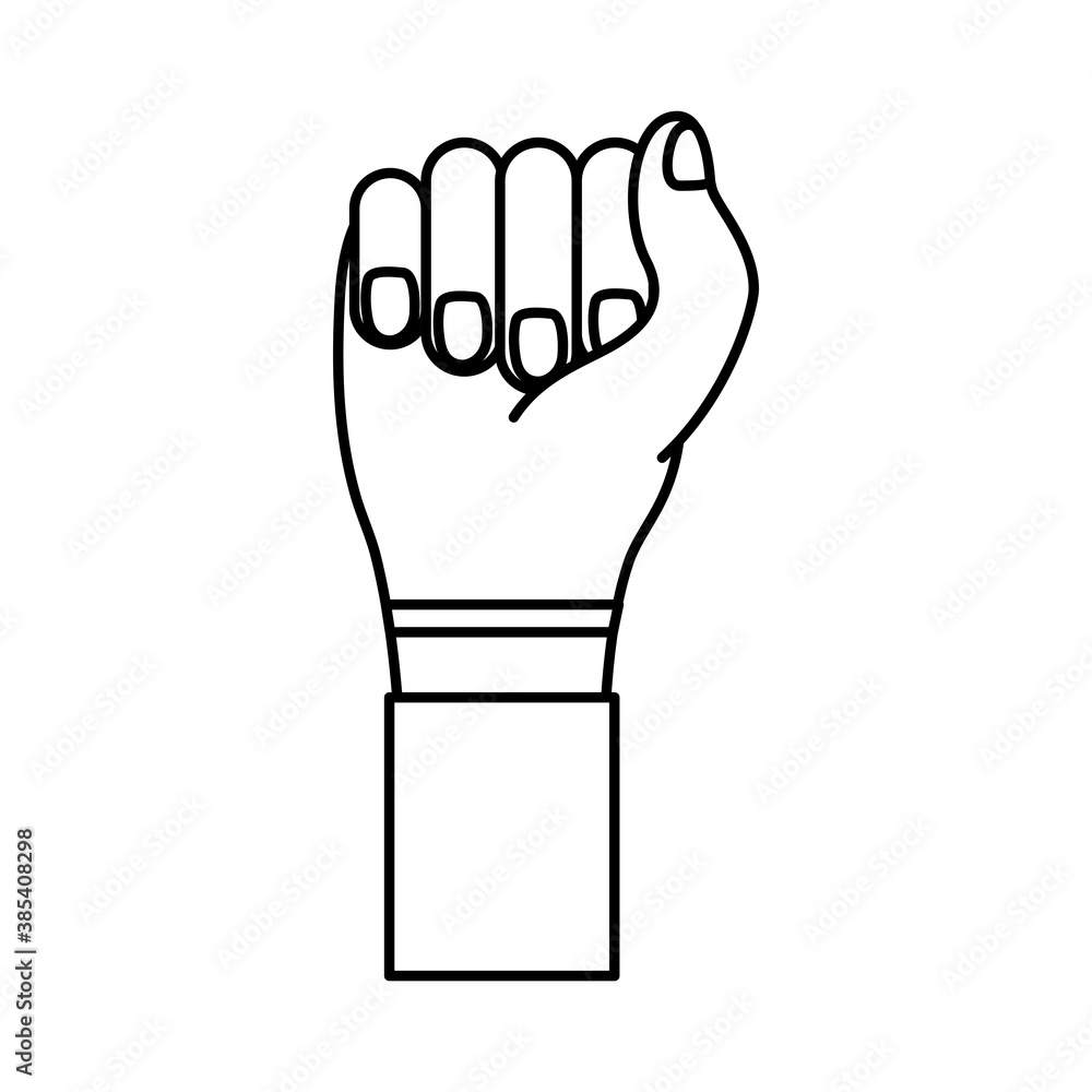hand fist feminism line style icon hand fist feminism line style icon