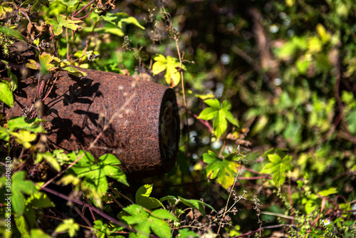 Sad war artifacts and file of old and unexploded bullet and bombs.