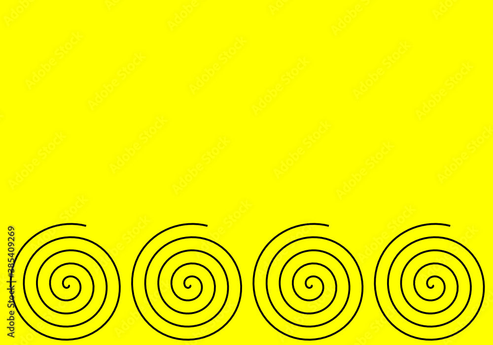 vector many black spiral line on yellow background empty copy space vector many black spiral line on yellow background empty copy space