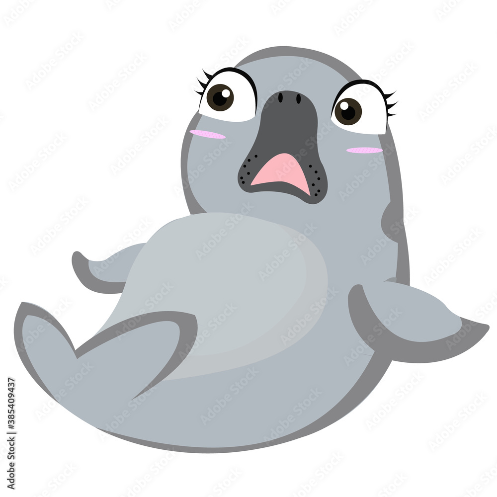 Cute style manatee on white background Isolates. Cute style manatee on white background Isolates.