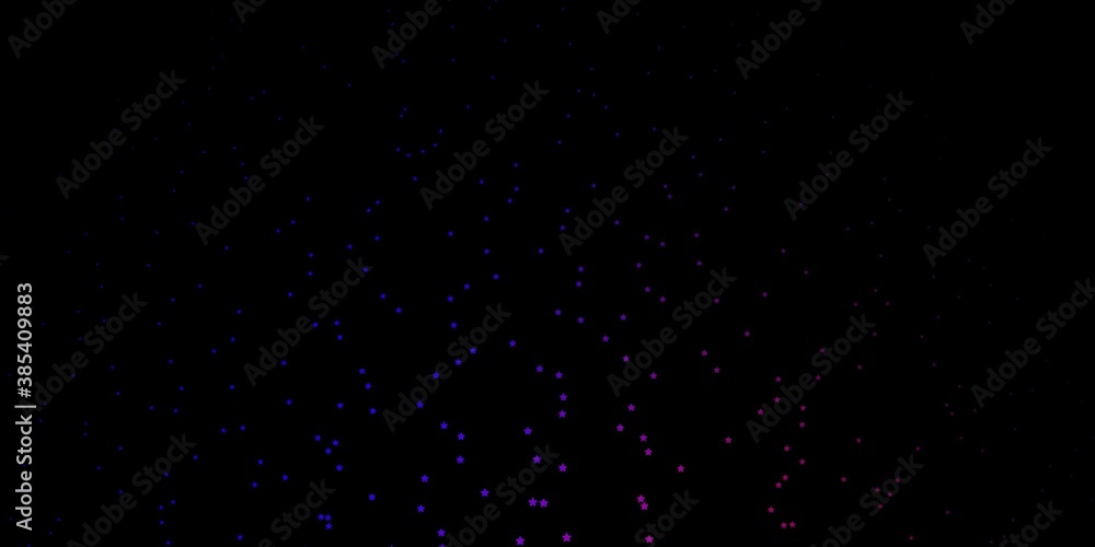 Dark Blue, Red vector template with neon stars. Decorative illustration with stars on abstract template. Best design for your ad, poster, banner.