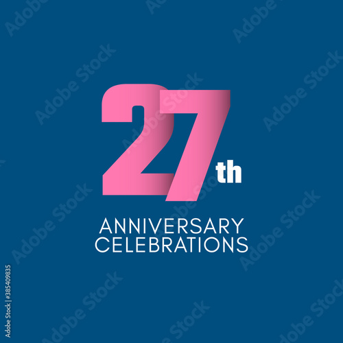 27 th Anniversary Celebration Vector Template Design Illustration