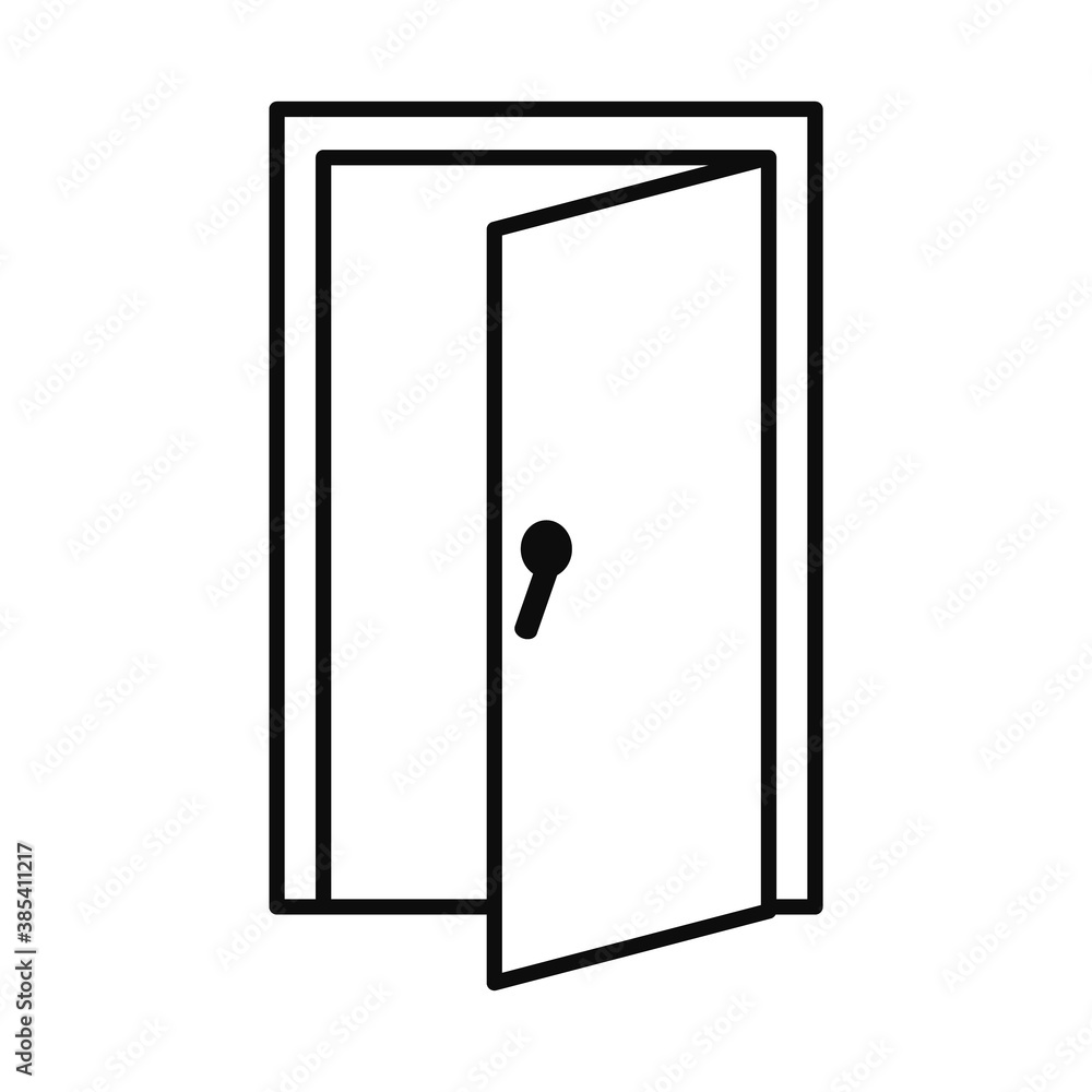 open door icon, line style