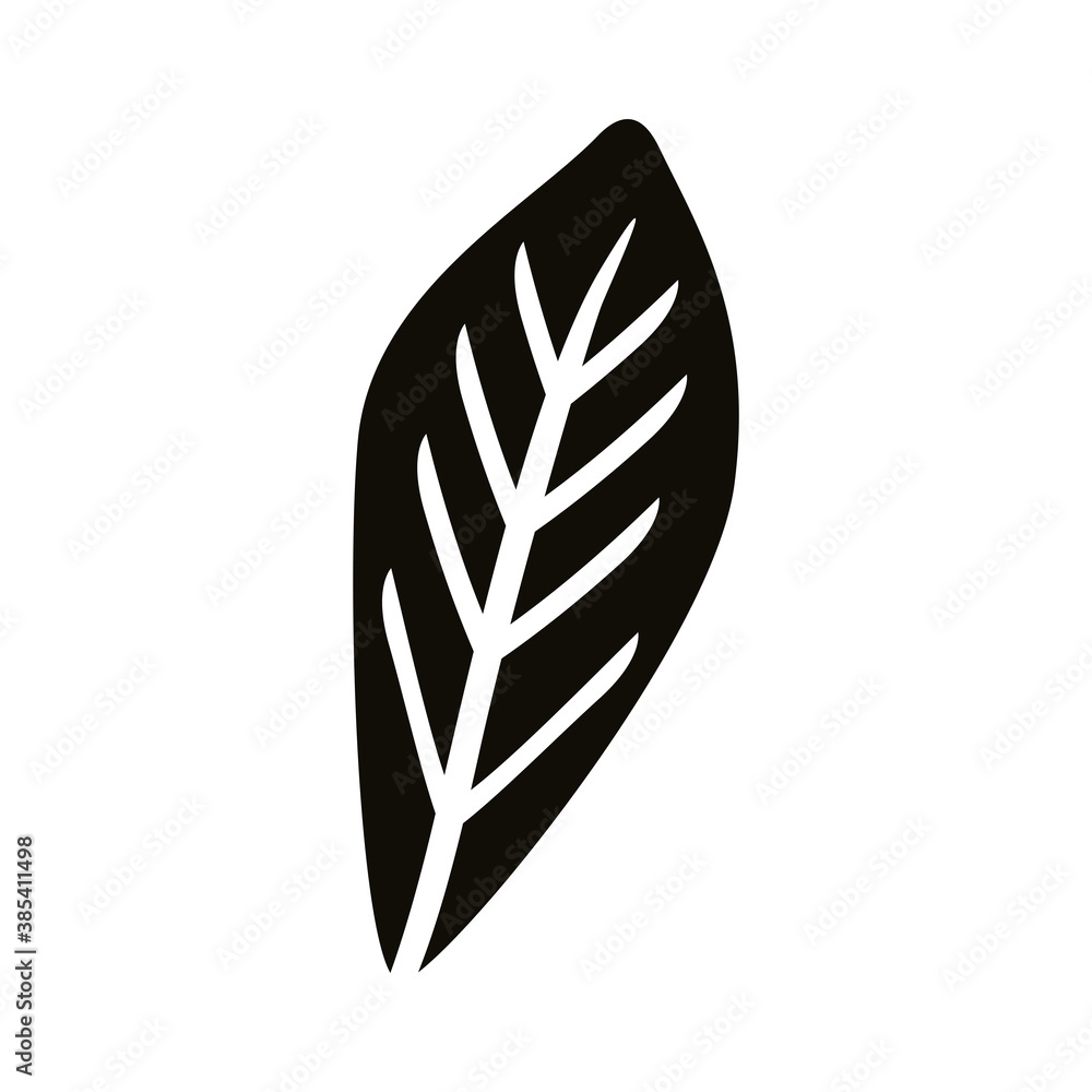 Obraz premium autum lanceolate leaf silhouette style icon