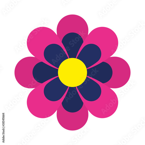 decorative diwali flower icon, flat style