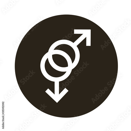 gay gender symbol of sexual orientation block style icon