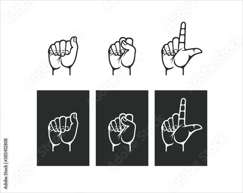 An image of a hand symbol or ASL sign vector.