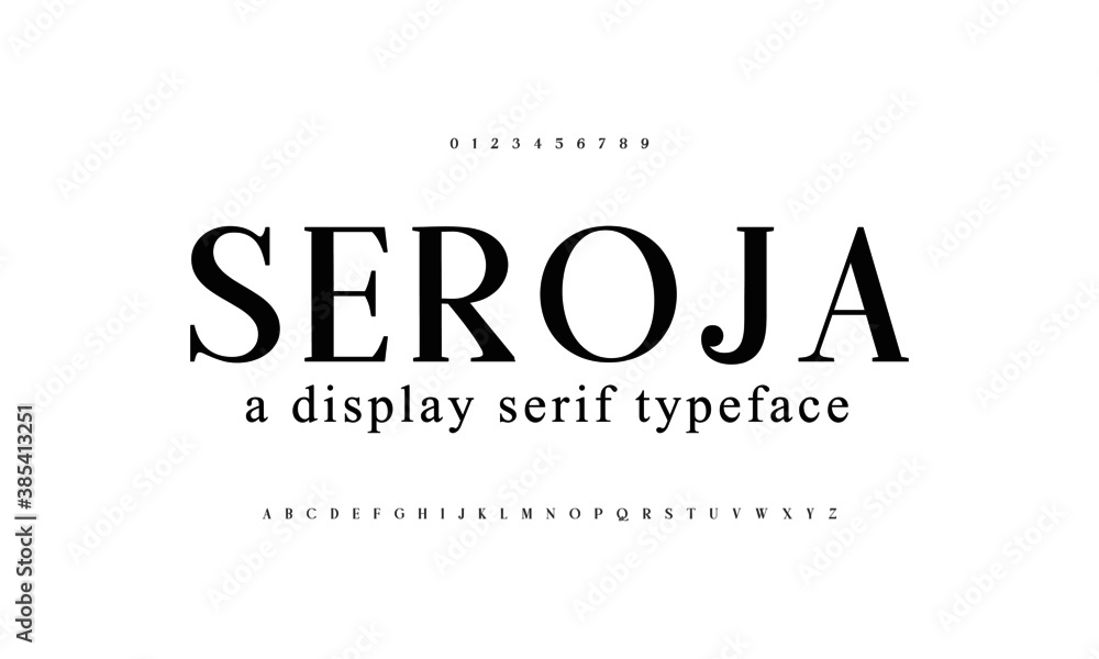 Elegant letter serif font alphabet. Typography designs set a to z. Vector illustration.