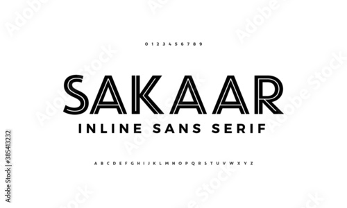Modern abstract font and alphabet. Vector design of fonts set.