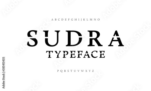 Elegance alphabet serif font and number. Classic and minimalist typography fashion. Fonts set regular uppercase, lowercase and numbers.
