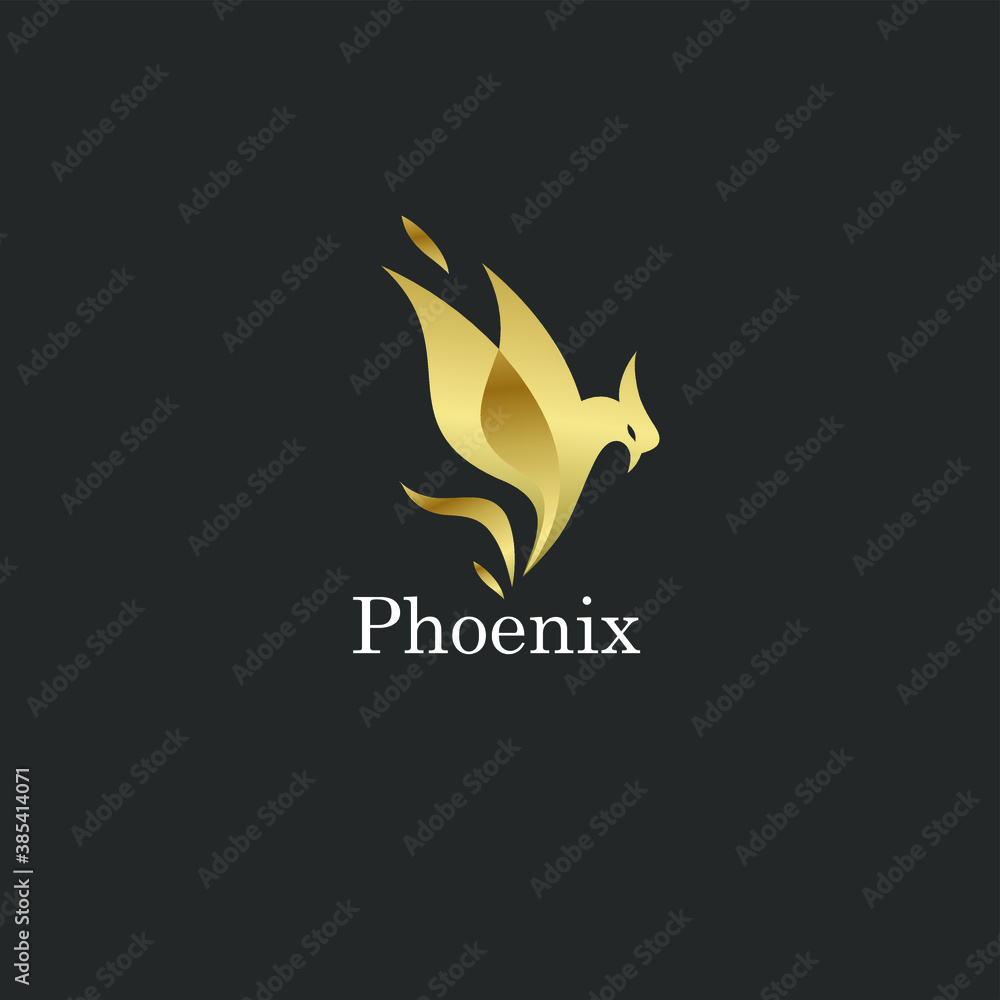 Fototapeta premium Phoenix logo with a simple and elegant design that suits your business and uses the latest Adobe illustrations.