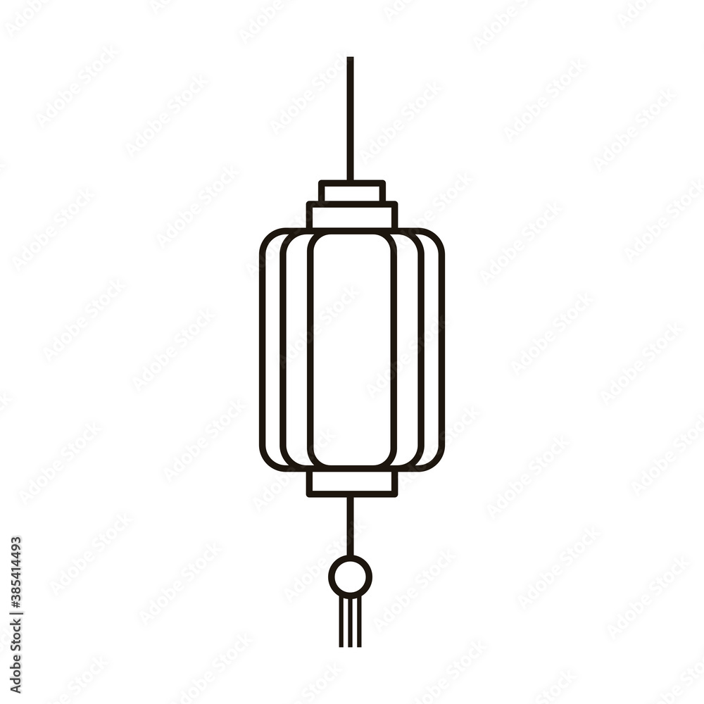chinese paper lamp hanging line style icon chinese paper lamp hanging line style icon