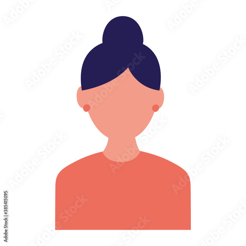 young woman female character icon