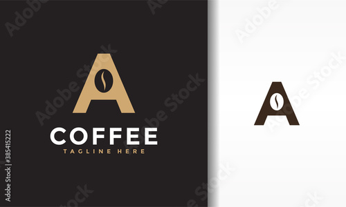 letter A coffee bean logo