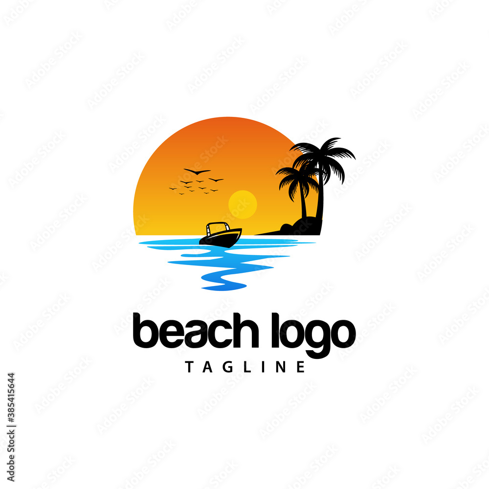 Obraz premium Beach logo design Vector