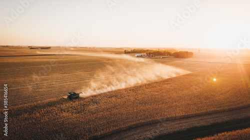 Harvest Sunset from Drone